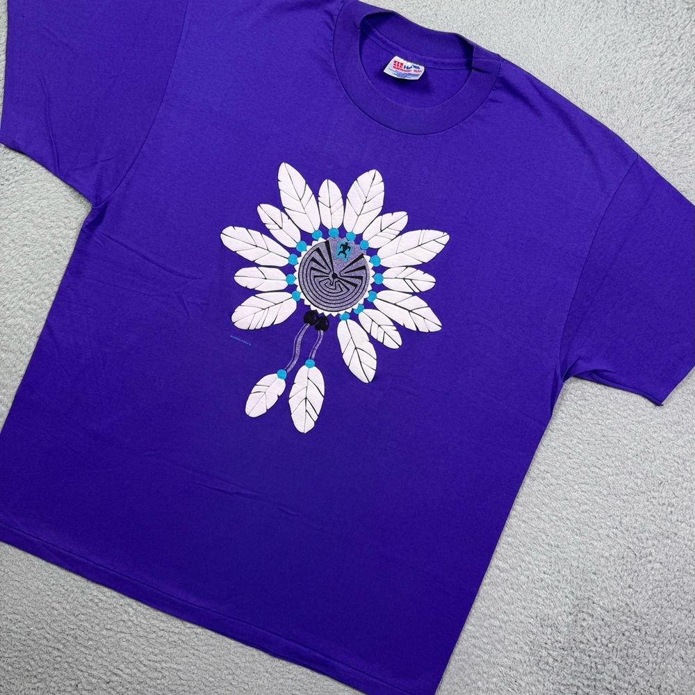Vintage 90s southwestern Aztec feather T-shirt‎